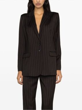 Patrizia Pepe Black Pinstripe Blazer